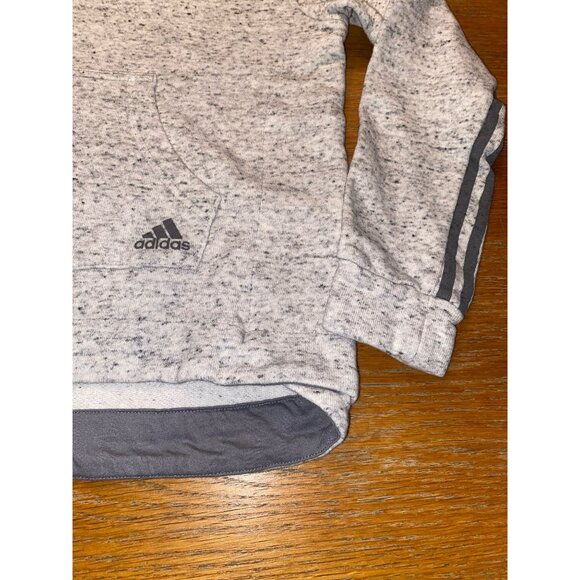 Adidas Boys Grey Heather Hooded Sweatshirt Size M - Picture 3 of 5